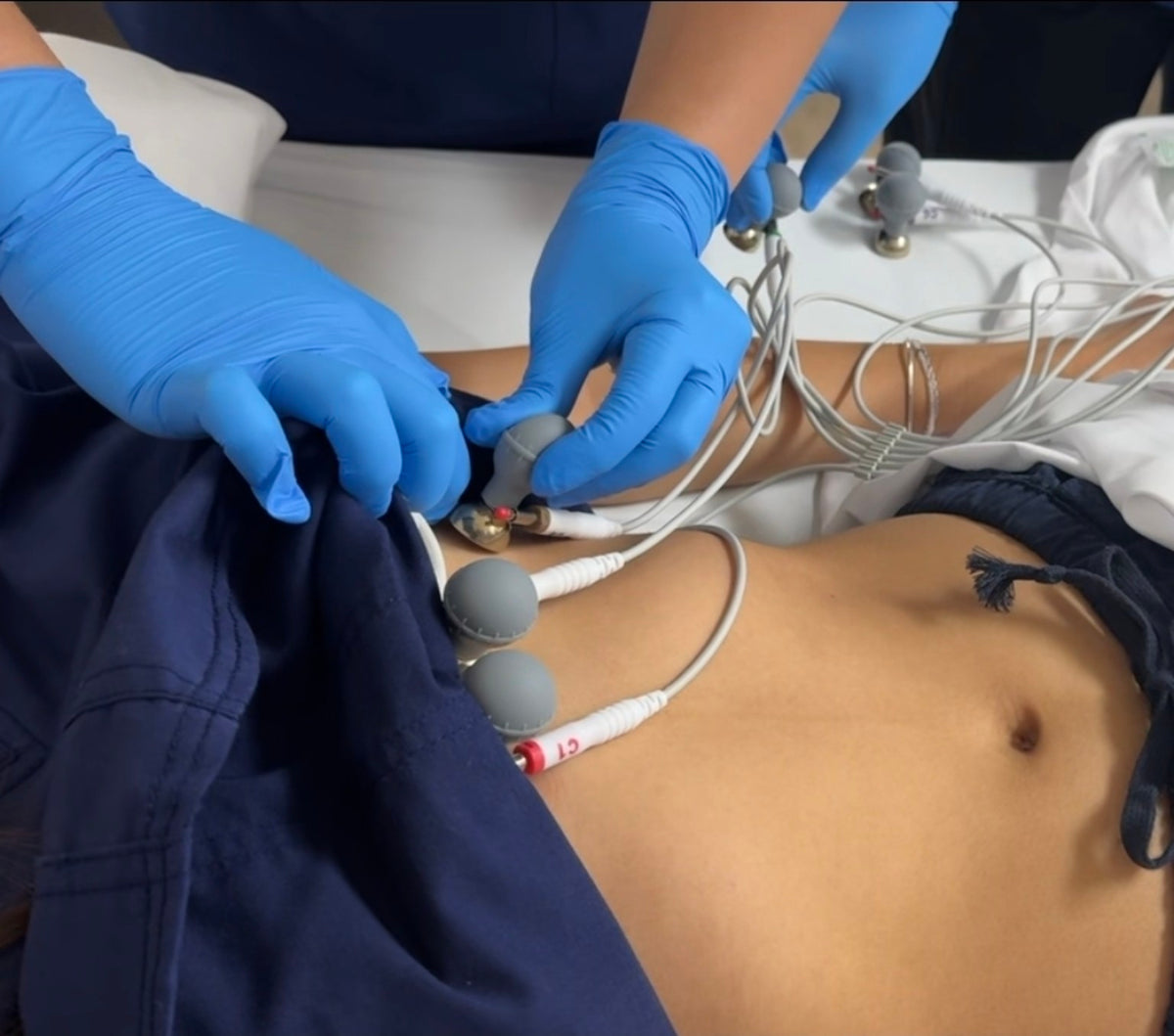 Hands-on practice placing EKG electrodes